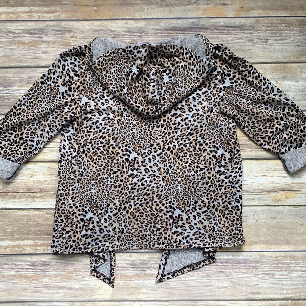 Leopard Open Front Hoodie - Picture 2 of 4